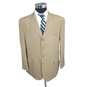 Zandello 2 Piece Suit Mens 46R Brown Pants 38x32 4 Buttons Notch Collar Ventless